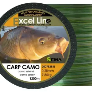 Akční Nabídka Sema Excel Line Carp Camo zelený 1200m, 0.25mm