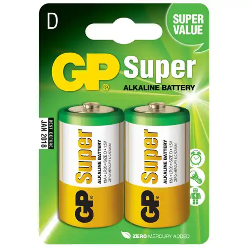 Akce Baterie GP Super Alkaline D 1.5V, bBlistr 2ks