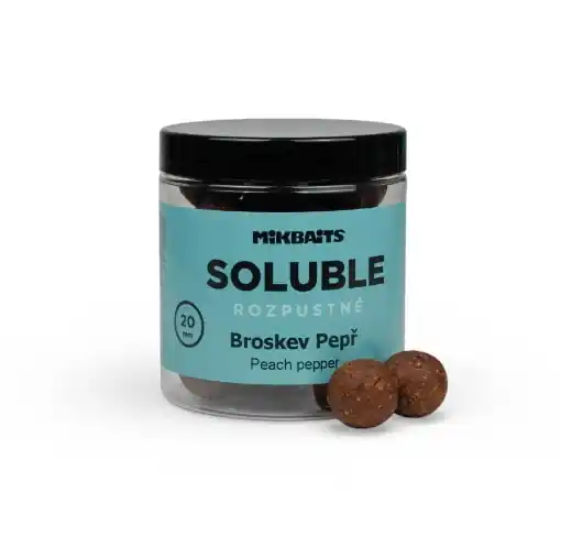 Rychlé Dodání Mikbaits Soluble Boilies Pfirsich Pfeffer 20mm 250ml