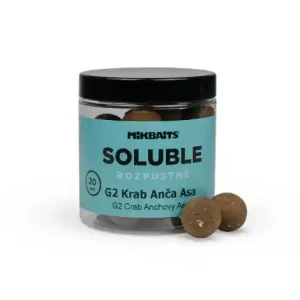 Akce Mikbaits Bouillettes Solubles G2 Crabe Anchois Asa 20mm 250ml