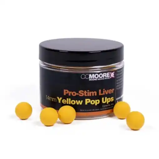 CC Moore Pro-Stim Liver Pop-Ups Jaune 14mm 45pcs Aktuální