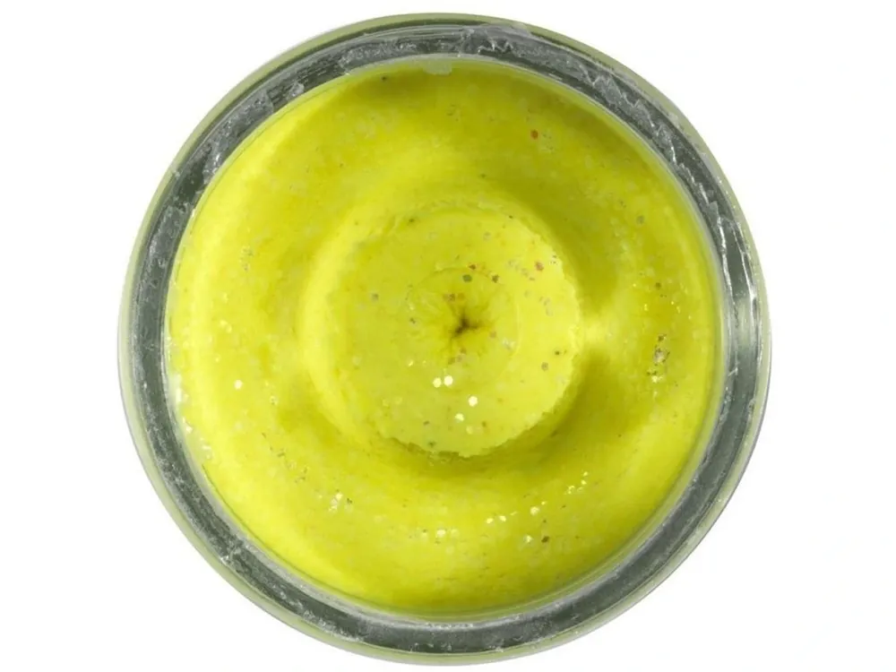 Značkový Berkley Těsto Na Pstruhy Natural Glitter Troutbait Česnek 50 g - Třpytivá Sluničkově Žlutá