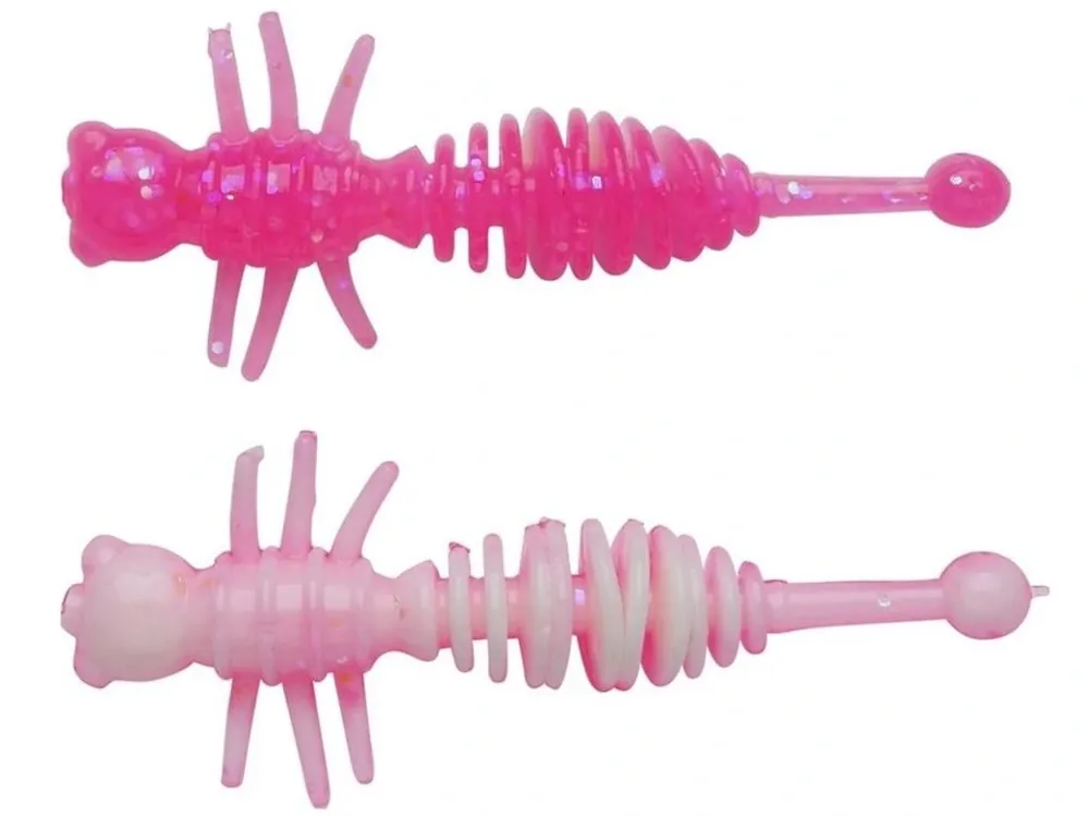 Aktuální Berkley Gumová Nástraha Powerbait Power Larvae Pink White - 4 cm 12 ks