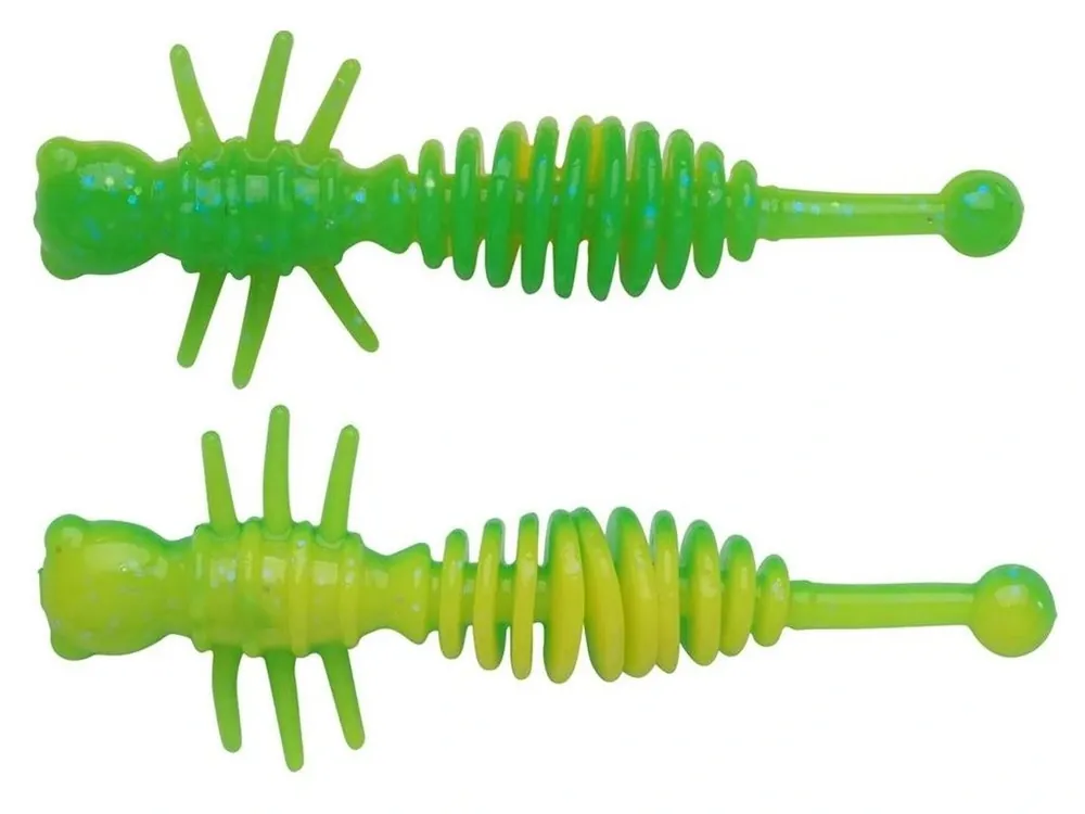 Berkley Gumová Nástraha Powerbait Power Larvae Spring Green Sunshine Yellow - 4 cm 12 ks Akční Nabídka
