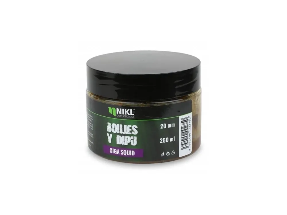 Omezená Nabídka Nikl Boilies v Dipu Giga Squid 250 ml