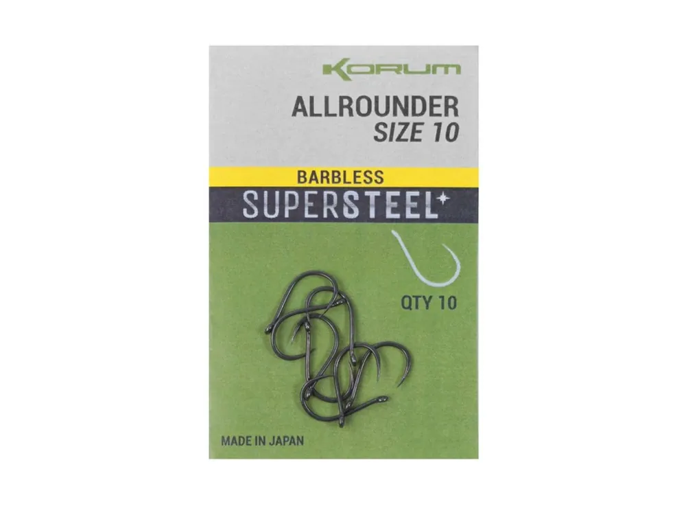 Víkendová Akce Korum Háčky Supersteel Allrounder Hooks Barbless 10ks