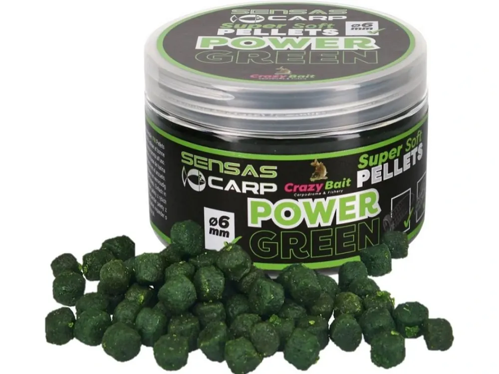 Sensas Pelety Super Soft Green - Česnek 6 mm 60 g Vysoce Kvalitní