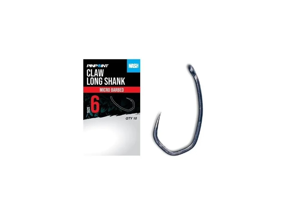 Časově Omezené Nash Háčky Claw Long Shank Barbless 10 ks