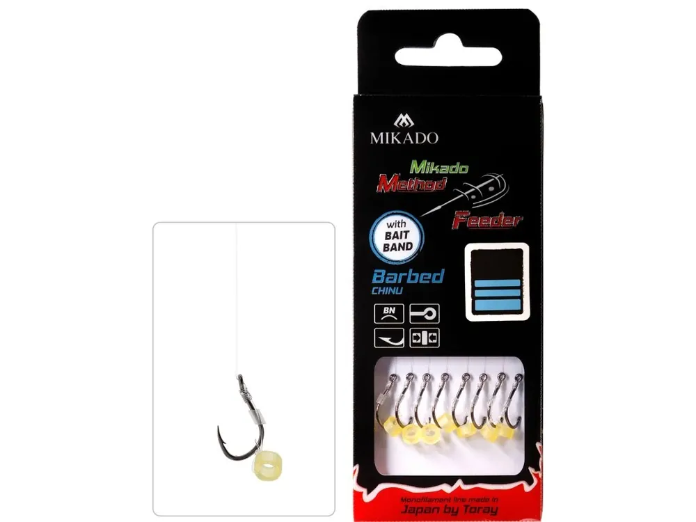 Sezónní Sleva Mikado Návazec Method Feeder s Protihrotem a Gumičkou Monofilament/Chinu - 8 ks