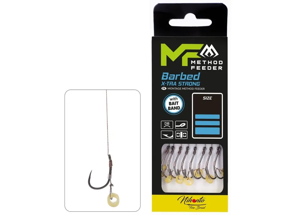 Levný Mikado Návazec Method Feeder s Protihrotem a Gumičkou Braid - 8 ks