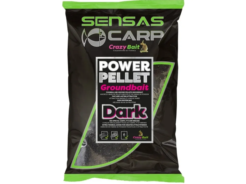 Jen Po Omezenou Doba Sensas Krmítková Směs UK Big Bag Power Pellet Dark 2 kg