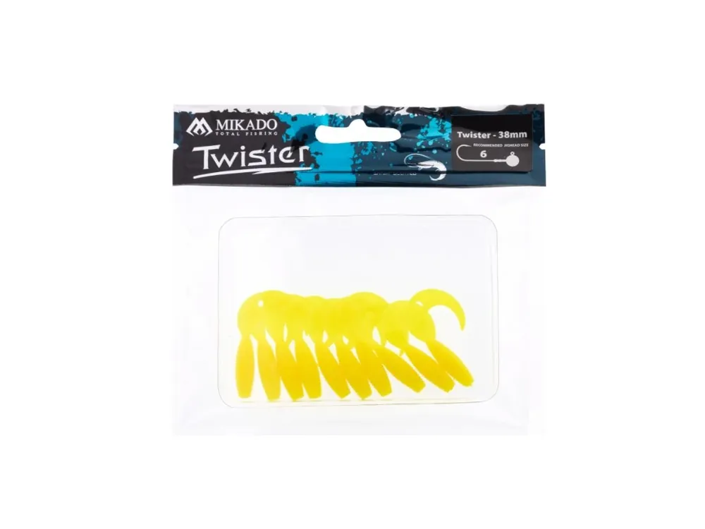 Mikado Gumová Nástraha Twister 38mm/ Lemon- 10 ks Tovární Cena