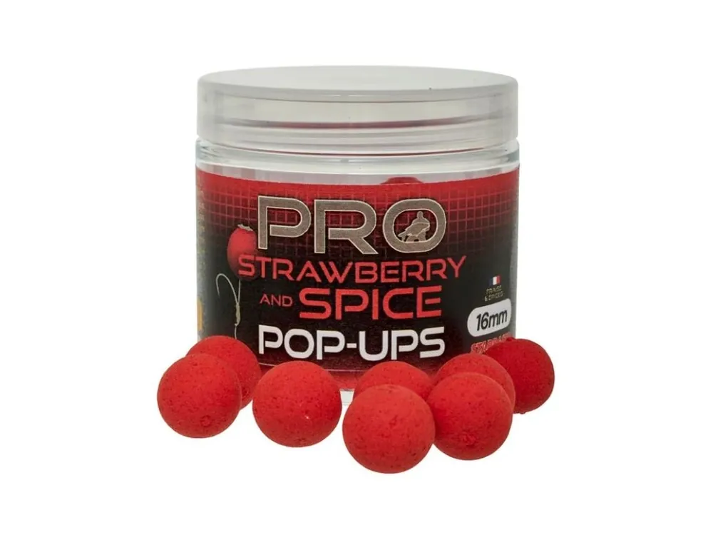 Nová Kolekce Starbaits Plovoucí Boilies Pop Up Pro Strawberry Spice 50 g