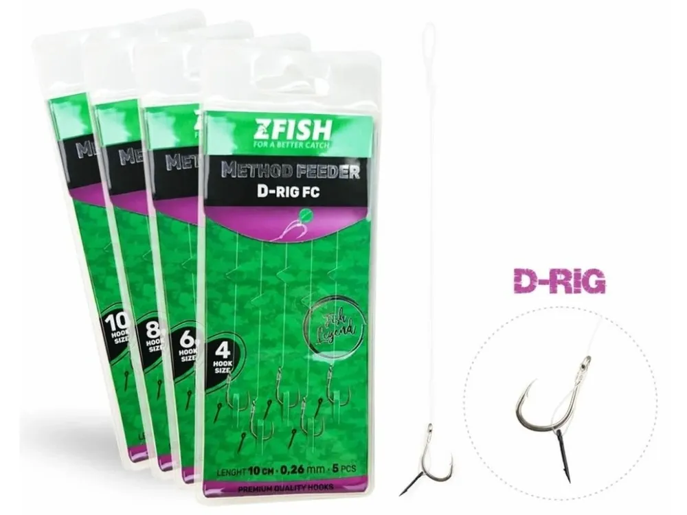 Zfish Návazec Method Feeder D-Rig 10 cm 5 ks Vrácení Zdarma