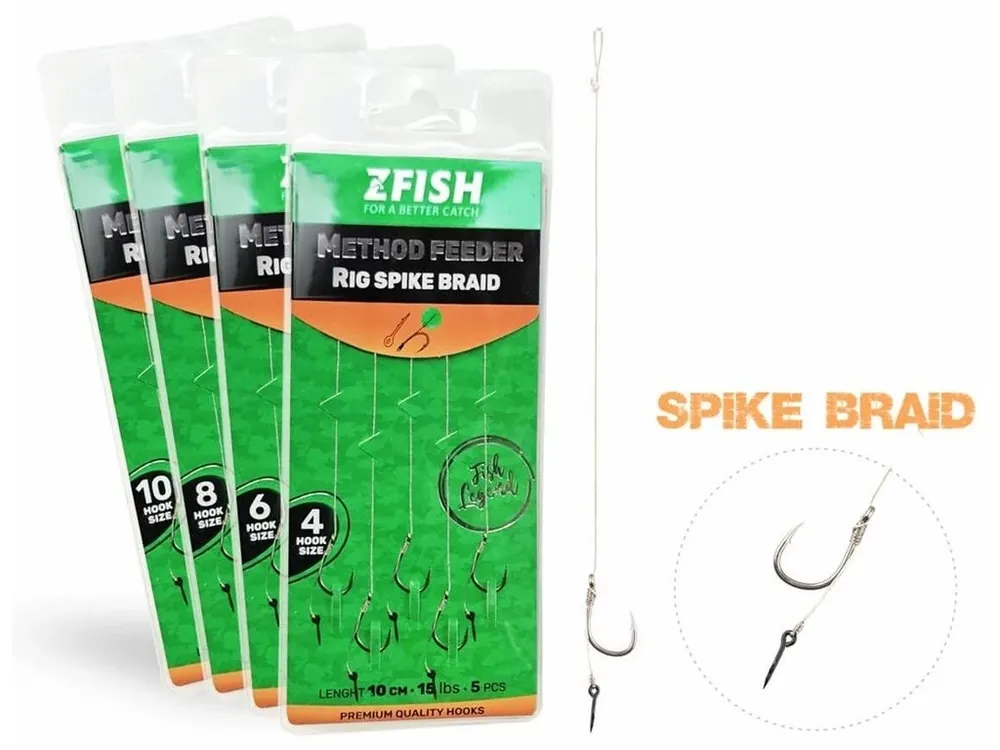 Nakupujte Hned Zfish Návazec Method Feeder Rig Spike Braid 10 cm 5 ks