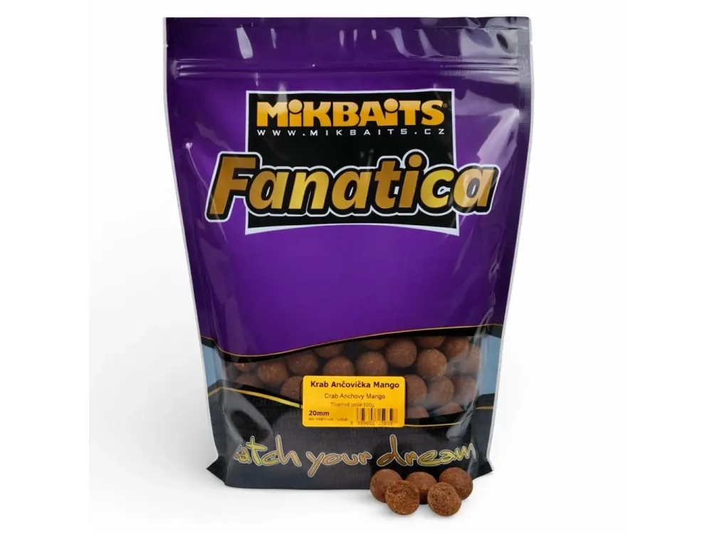 Mikbaits Boilie Fanatica Krab Ančovička Mango 900 g Oblíbený