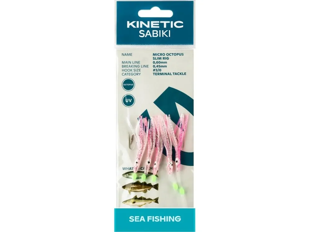 Sezónní Sleva Kinetic Mořksý Návazec Sabiki Micro Octopus Slim Glow UV 3/0 130 cm