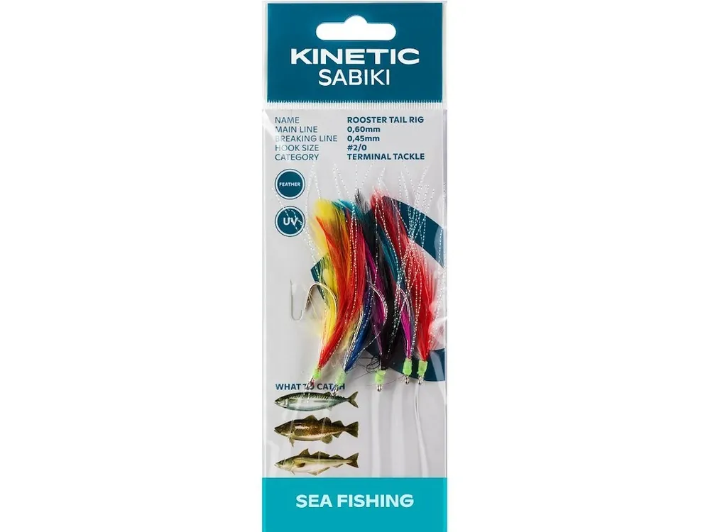 Kinetic Mořský Návazec Sabiki Rooster Tail Multi Color 2/0 130 cm Ověřený
