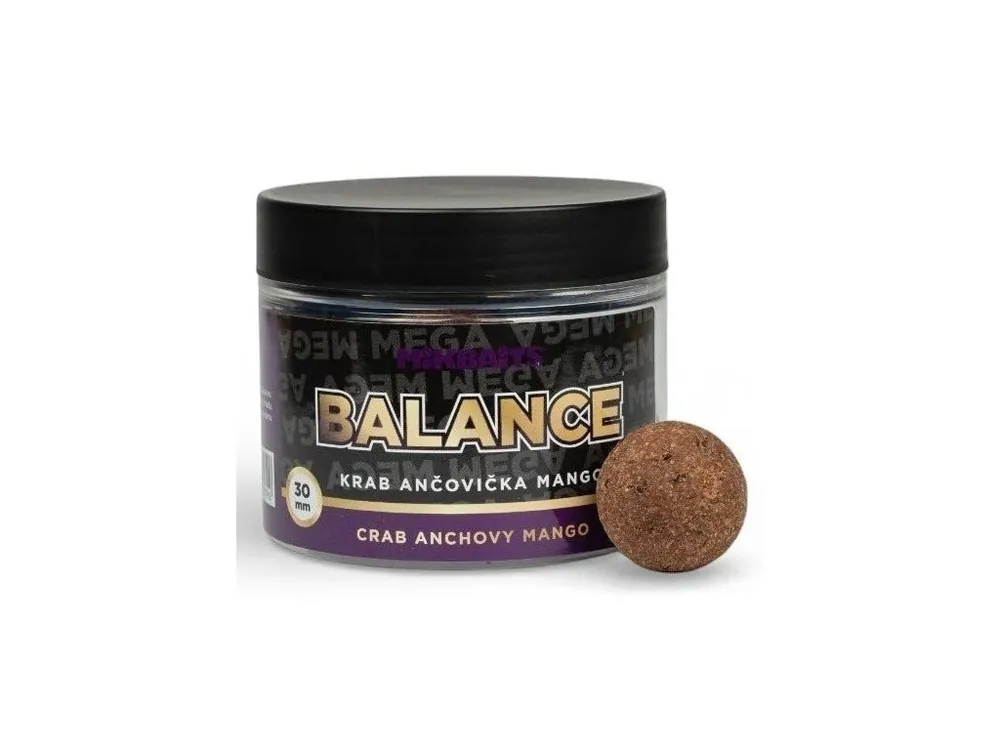 Mikbaits Vyvážené Boilie Mega Balance Krab Ančovička Mango 30 mm 300 ml Autentický