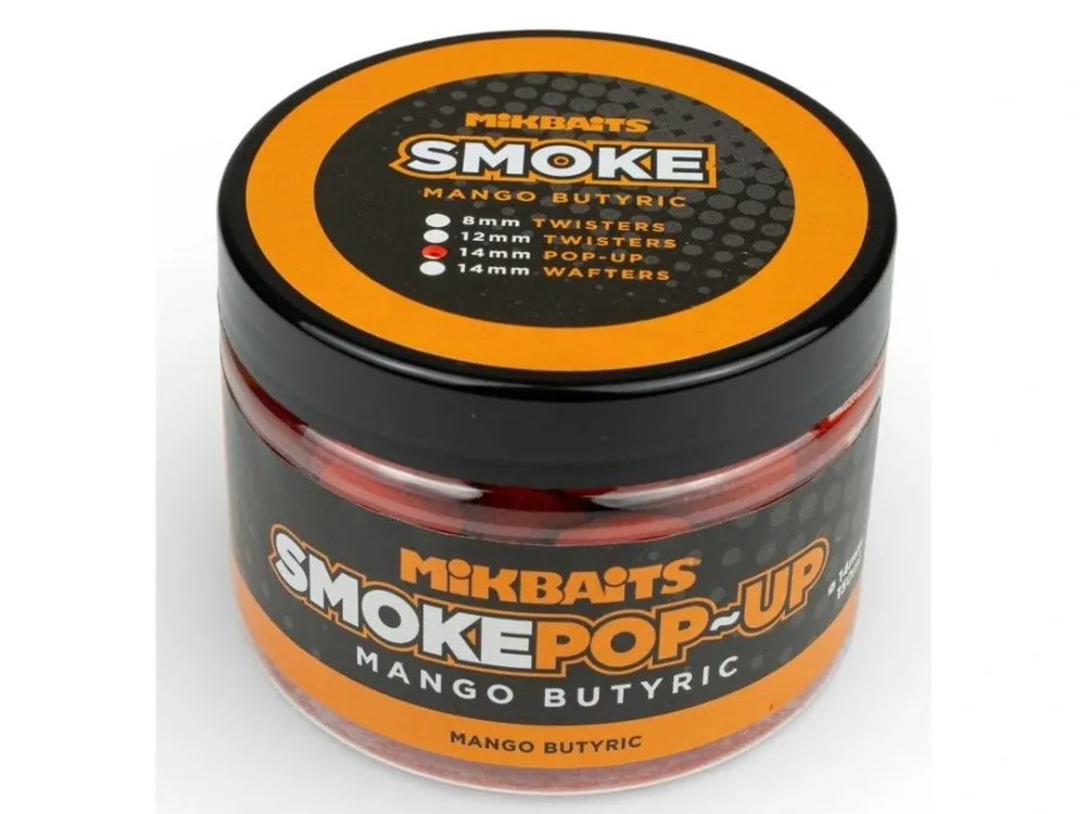Originální Mikbaits Plovoucí Boilie Smoke 14 mm 150 ml - Mango Butyric