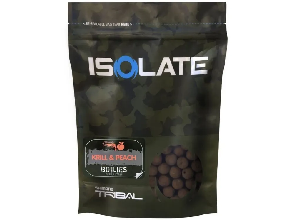 Shimano Boilie Isolate Krill Peach 1 kg Expresní Doručení