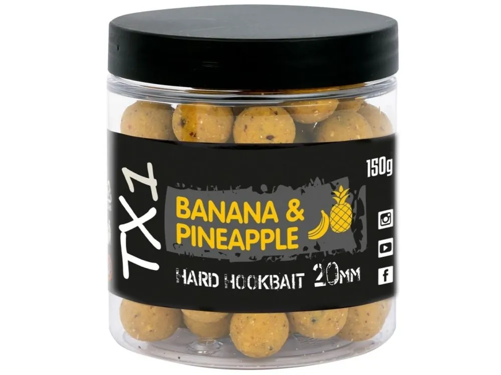 Nejprodávanější Shimano Tvrzené Boilies TX1 Hard Hookbait Banana & Pineapple 20 mm 150 g