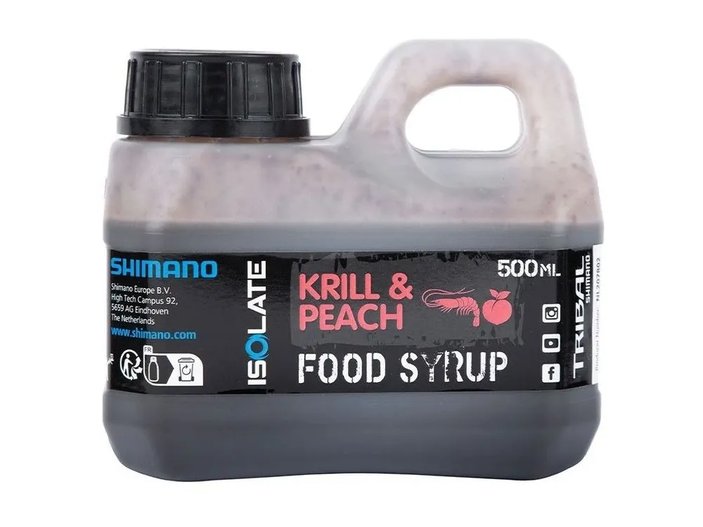 Shimano Booster Isolate Food Syrup Attractant Krill Peach 500 ml Sleva