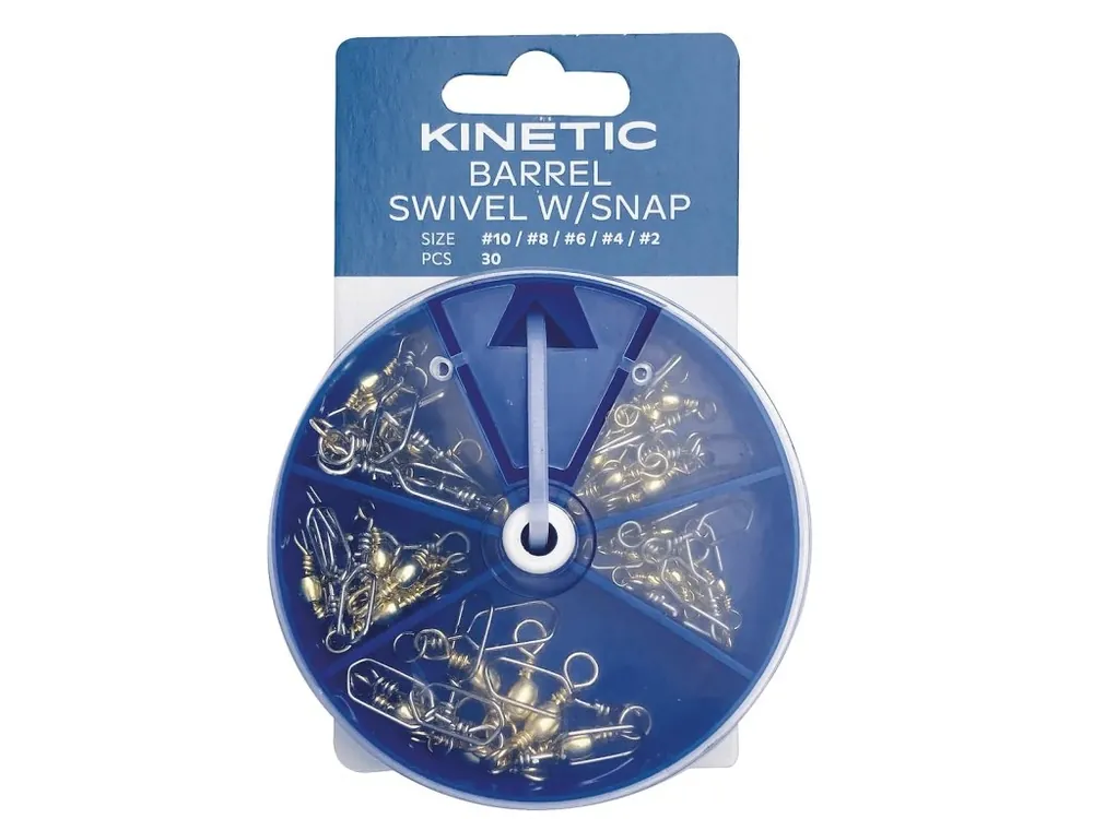 Akční Nabídka Kinetic Obratlík s Karabinou Barrel Swivel W/Snap Assortment