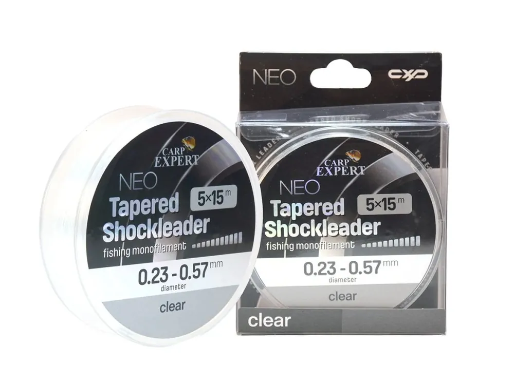 Carp Expert Ujímaný Šokový Návazec Neo Tapered Shock Leader Čirý 5 x 15 m Značkový