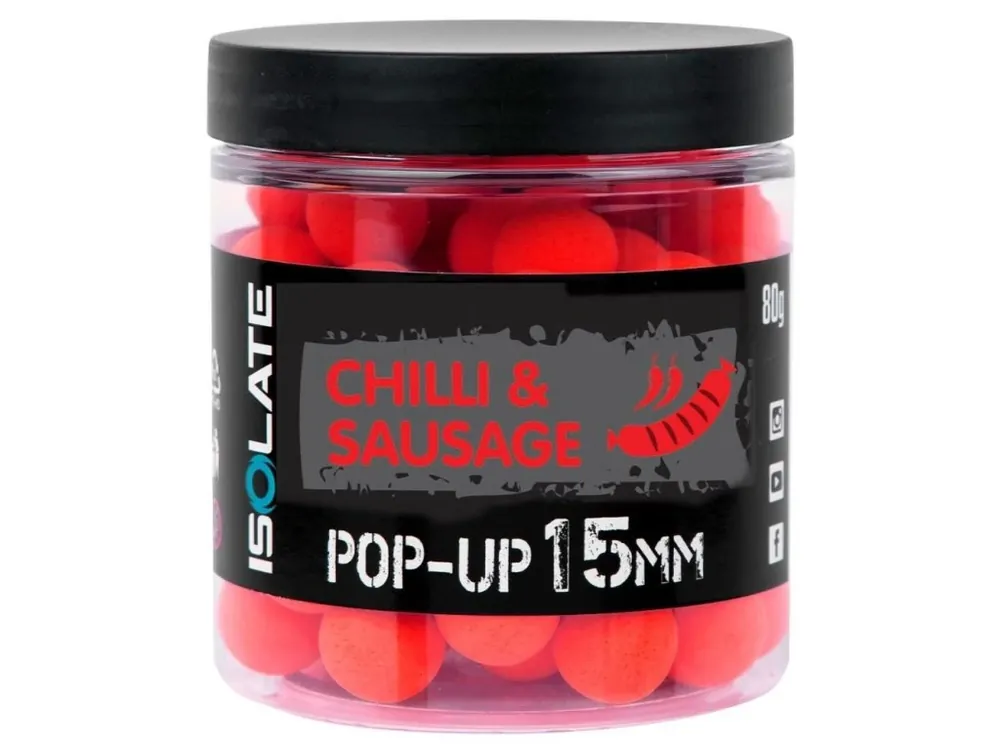 Cenová Bomba Shimano Plovoucí Boilie Isolate Pop-Up Chilli Sausage Fluo Red