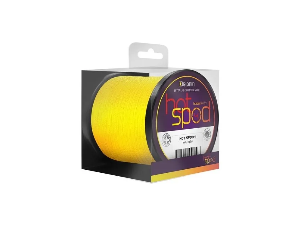 Delphin Spodová Šňůra HotSPOD 4 Žlutá 0,14 mm 9,1 kg 300 m Nízká Cena