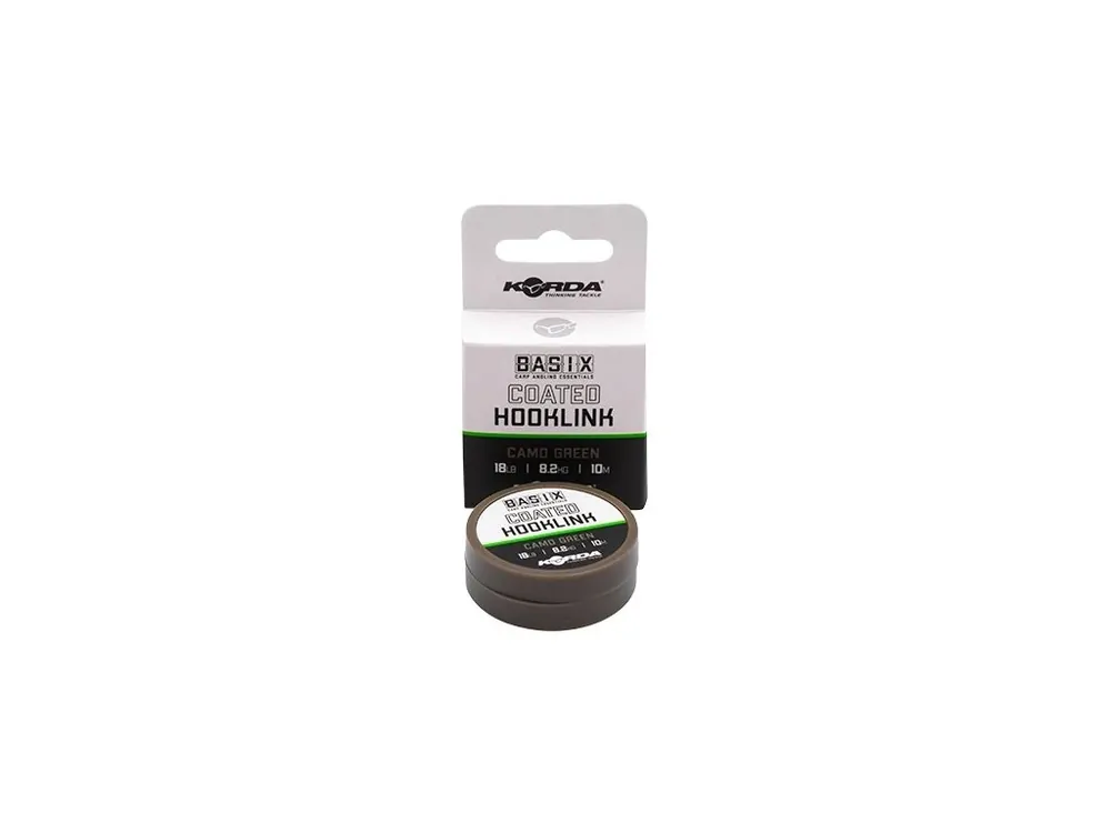 Přímo Od Výrobce Korda Potahovaná Návazcová Šňůra BASIX Coated Hooklink Camo Green 25lb 10m