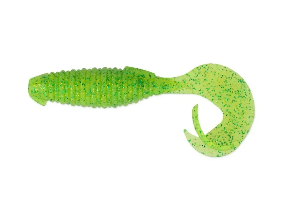 Zlevněný Keitech Gumová Nástraha Flapper Grub 4" 10cm Lime Chartreuse 424T (7ks)