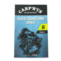Carp‘R‘Us Obratlíky s kroužkem Quick Change Ring Swivel vel.8, 8ks Nová Kolekce