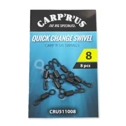 Carp‘R‘Us Obratlíky Quick Change Swivel - vel.8, 8ks Nízká Cena